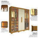 Ver imagem 6 de Guarda-Roupa Casal com 6 Portas com 4 Portas Reflecta com Pés com LED 100% MDF Império
