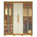 Ver imagem 2 de Guarda-Roupa Casal com 6 Portas com 4 Portas Reflecta com Pés com LED 100% MDF Império