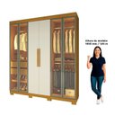 Ver imagem 5 de Guarda-Roupa Casal com 6 Portas com 4 Portas Reflecta com Pés com LED 100% MDF Império