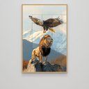 Ver imagem 3 de Quadro Decorativo Águia e o Leão na Montanha Sala Quarto Casa Escritório