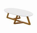 Ver imagem 1 de Mesa de Centro Classic Oval Tebarrot Branco Pés Nature Madeira