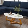 Mesa de Centro Classic Oval Tebarrot Branco Pés Nature Madeira - 2