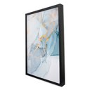 Ver imagem 1 de Quadro Decorativo Abstrato Mármore Azul Suave em Moldura Caixa TaColado Moldura Caixa 3cm Preta sem 
