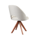 Ver imagem 2 de Cadeira Mariana Vazada com Base Giratória de Madeira Maciça Tecido Linho Bege