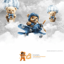 Ver imagem 2 de Papel de Parede Painel Bebê Ursinho Aviador