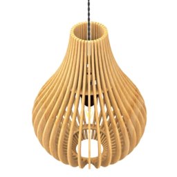 Luminária Teto Tipo Pendente em MDF - Completa - 2