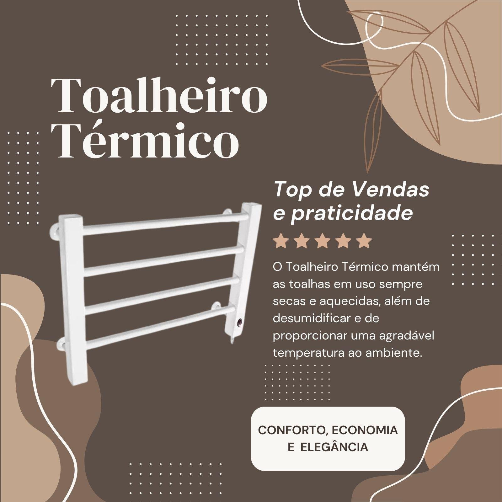Toalheiro Secador Térmico Toalha Pequeno Parede Branco 127v - 2