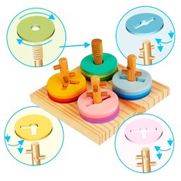 Brinquedo Educativo de Encaixe Passa Círculos Carimbras 4140 - 4