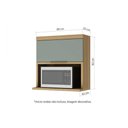 Ver imagem 2 de Armário Aéreo Cozinha Modulado Marquesa c/ 1 Porta c/ nicho para Microondas 80cm Nature/Verde -