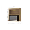 Ver imagem 3 de Armário Aéreo Cozinha Modulado Marquesa c/ 1 Porta c/ nicho para Microondas 80cm Nature/Verde -
