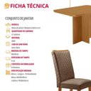 Ver imagem 6 de Conjunto Jantar Olimpia Lira 4 Lugares MDF Veludo Caramelo 90cm Moderna