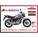 Ver imagem 2 de Kit Adesivo Faixa Protetor Cg Titan 160 Cinza e Listra Ano 2018 a 2021 Cobra Motoparts