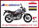 Ver imagem 2 de Kit Adesivo Faixa Protetor Cg Titan 160 Cinza e Listra Ano 2018 a 2021 Cobra Motoparts