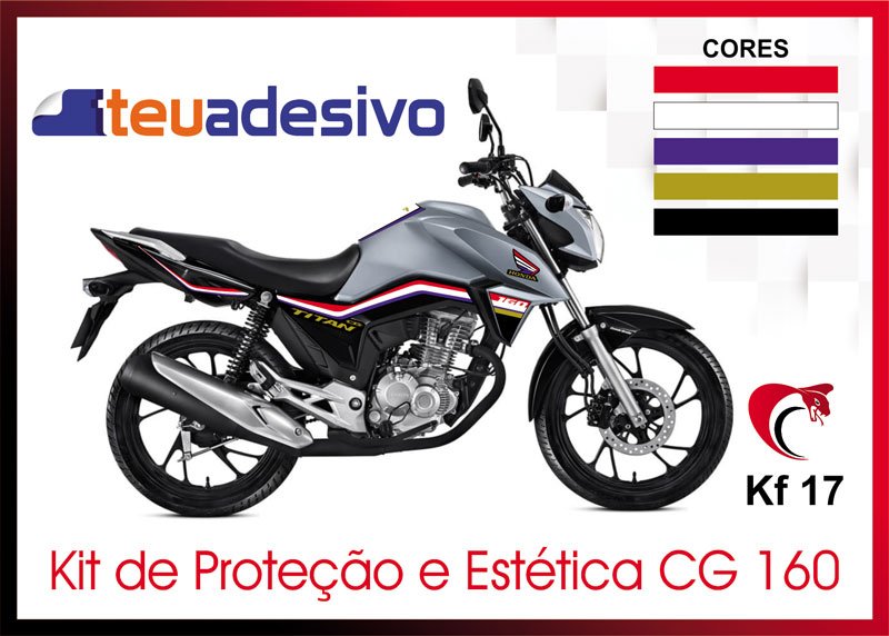 Kit Adesivo Faixa Protetor Cg Titan 160 Cinza e Listra Ano 2018 a 2021 Cobra Motoparts - 2