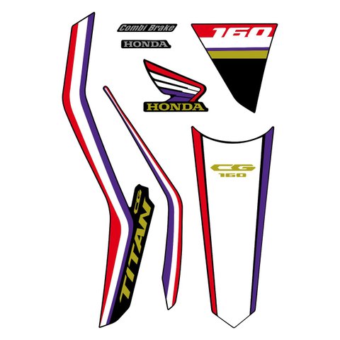 Kit Adesivo Faixa Protetor Cg Titan 160 Cinza e Listra Ano 2018 a 2021 Cobra Motoparts