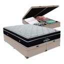 Ver imagem 1 de Cama + Box com Bau Ortobom Colchão King com Molas Ensacadas Cor:bege