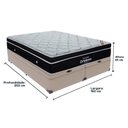 Ver imagem 3 de Cama + Box com Bau Ortobom Colchão King com Molas Ensacadas Cor:bege