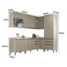 Armário Cozinha Completa 7 Peças 418cm Linea C/ Paneleiro Cor:mocca Laca - 3