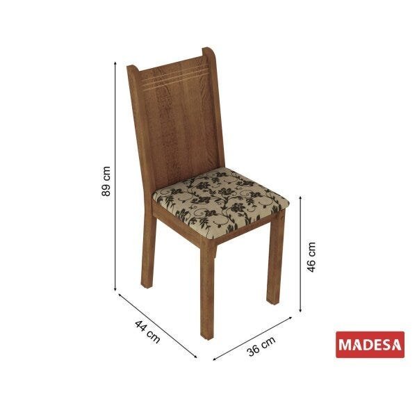 Conjunto para Sala de Jantar Mesa com 4 Cadeiras Lucy Madesa - 4