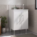 Ver imagem 1 de Armário Lavanderia 85cm 2 Portas Branco