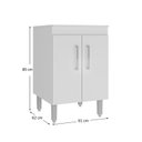 Ver imagem 3 de Armário Lavanderia 85cm 2 Portas Branco