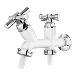Torneira Tanque/Máquina Lavar Cross Branco/Cromado Tigre - 1 Torneira Tanque/Máquina Lavar Cross Branco/Cromado Tigre - 1