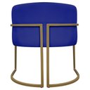 Ver imagem 6 de Kit 2 Poltronas Decorativas Recepção Luna Tecido Sintético Base de Ferro Dourada Azul Royal