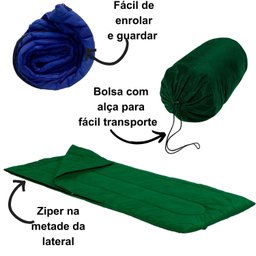 Kit 4 Saco de Dormir Solteiro Camping C/ Bolsa Transporte 192x75cm 8161 - 3
