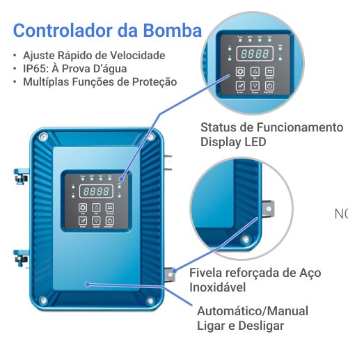 Bomba Submersa Solar Tétis 1300W até 100m ou 56.800 L/dia - 3