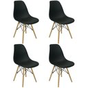 Ver imagem 3 de Kit 4 Cadeiras Charles Eames Eiffel Wood Design - Preta