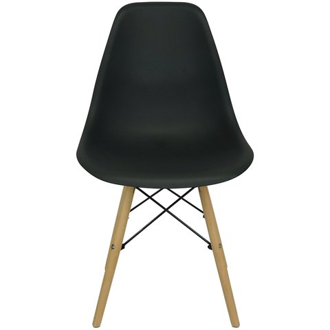 Kit 4 Cadeiras Charles Eames Eiffel Wood Design - Preta
