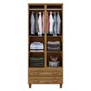 Ver imagem 5 de Roupeiro Multiuso em Madeira Guarda Roupa com 2 Portas e Cabideiro Roma:freijo