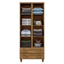 Ver imagem 4 de Roupeiro Multiuso em Madeira Guarda Roupa com 2 Portas e Cabideiro Roma:freijo