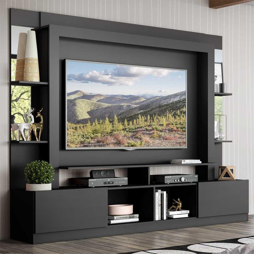 Estante com Suporte TV 65" Prateleiras c/ Espelho Oslo Multimóveis V3385 - 2