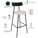 Ver imagem 4 de Kit 04 Banquetas Alta Bar Cozinha Sala De Jantar Milão L02 Facto Verde Musgo Linho Cru - Lyam Decor