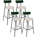 Ver imagem 1 de Kit 04 Banquetas Alta Bar Cozinha Sala De Jantar Milão L02 Facto Verde Musgo Linho Cru - Lyam Decor