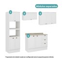 Ver imagem 4 de Armário de Cozinha Completa com Balcão Milla Charm Prime Carraro Branco