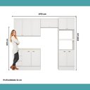 Ver imagem 2 de Armário de Cozinha Completa com Balcão Milla Charm Prime Carraro Branco