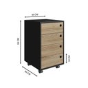 Ver imagem 4 de Kit Mesa Mais Gaveteiro 4 Gavetas Bege/Oak/Preto