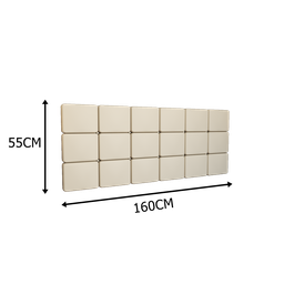 Cabeceira Para Cama Box Casal 1,60x55 Estofada - Bege/Suede - 2