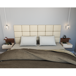 Cabeceira Para Cama Box Casal 1,60x55 Estofada - Bege/Suede - 3