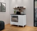 Ver imagem 1 de Balcão / Bancada Class com Nicho para Forno ou Microondas 1 Gaveta + 1 Porta Cor Branco Ja
