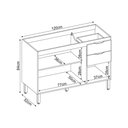 Ver imagem 3 de Gabinete P/pia Cozinha Balcão Firenze 3 Portas e 2 Gaveta S/ Tampo 120cm Amendola/branco - Demó