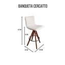 Ver imagem 2 de Banqueta Cercatto Giratória Revestida em Tecido Linho Bege