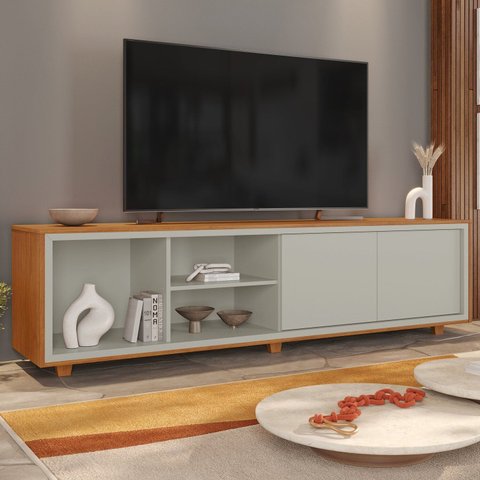 Rack para TV até 75 Polegadas 100% MDF 180cm Delux 