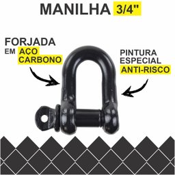 Manilha 5/8 Reta Pino Roscado Alloy Preta Reboque , Elevacao de Carga Amarracao - 2