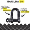 Manilha 5/8 Reta Pino Roscado Alloy Preta Reboque , Elevacao de Carga Amarracao - 2