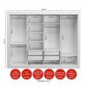 Ver imagem 4 de Guarda-Roupa Casal 4 Portas Em Vidro/MDF de Correr Reflecta Madesa