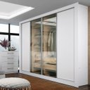 Ver imagem 1 de Guarda-Roupa Casal 4 Portas Em Vidro/MDF de Correr Reflecta Madesa