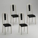 Ver imagem 1 de Kit 4 Cadeiras Madri Corino Preto Lirio Tubo Champanhe